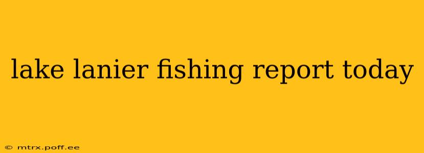 lake lanier fishing report today