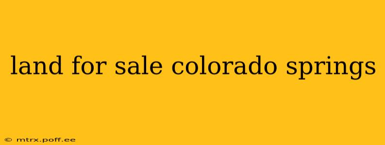 land for sale colorado springs