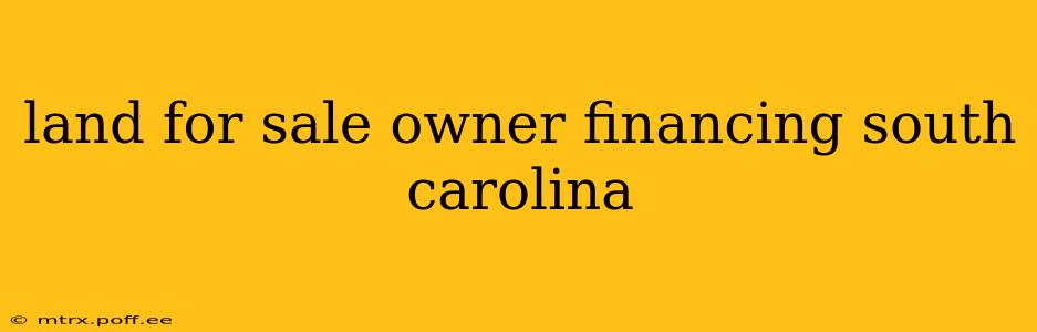 land for sale owner financing south carolina