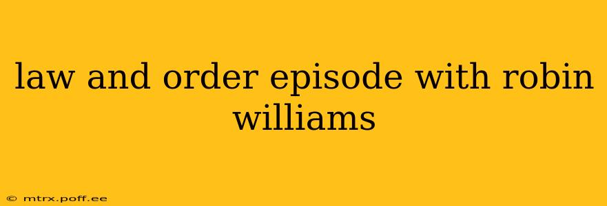 law and order episode with robin williams