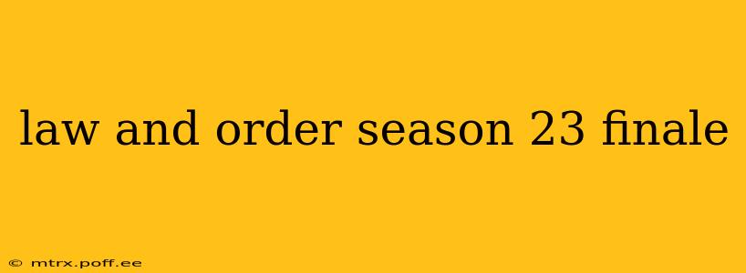 law and order season 23 finale