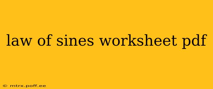 law of sines worksheet pdf