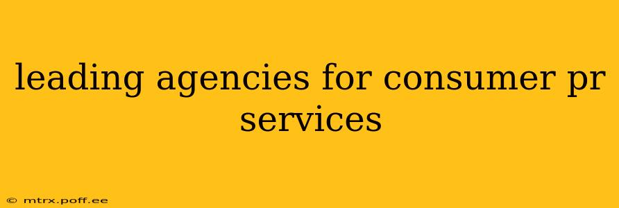 leading agencies for consumer pr services