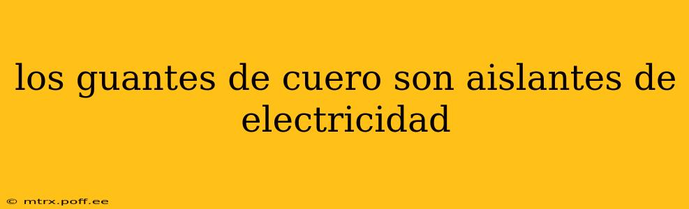 los guantes de cuero son aislantes de electricidad