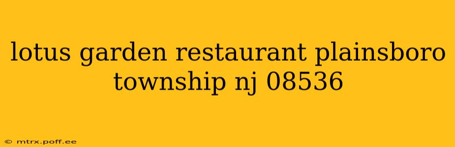 lotus garden restaurant plainsboro township nj 08536