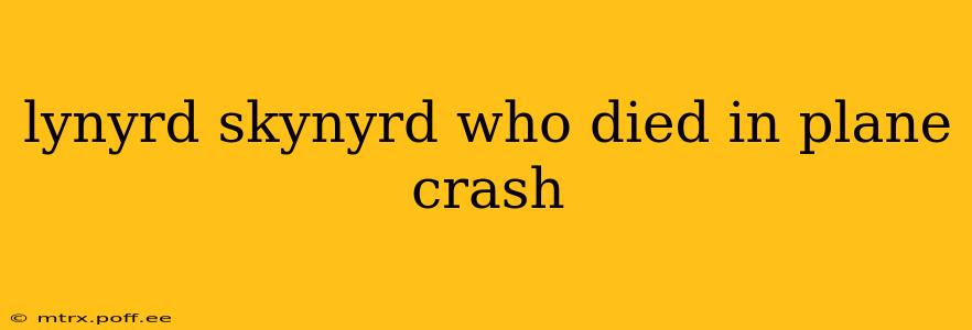 lynyrd skynyrd who died in plane crash