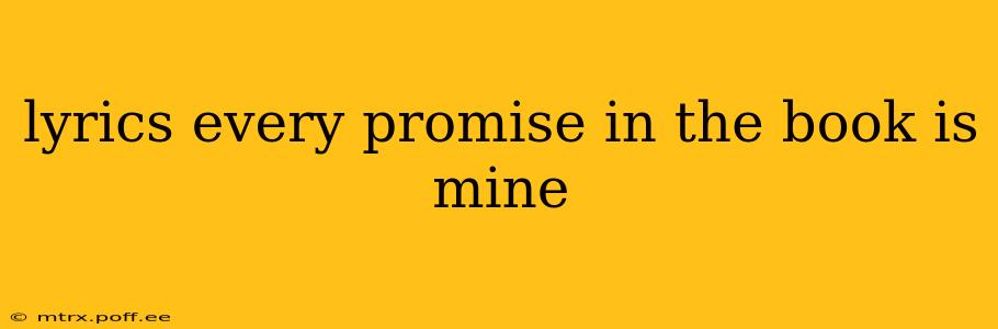 lyrics every promise in the book is mine