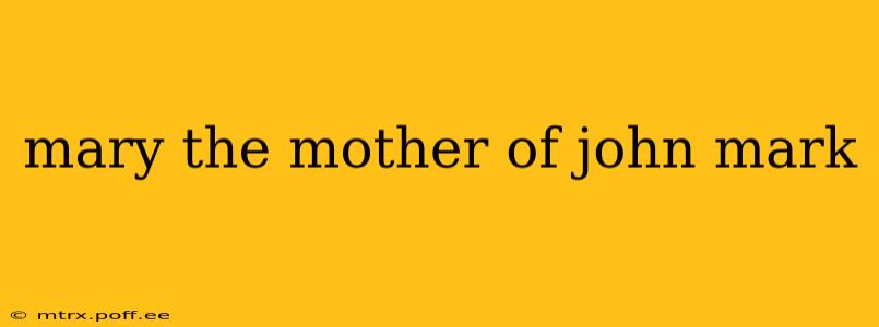 mary the mother of john mark