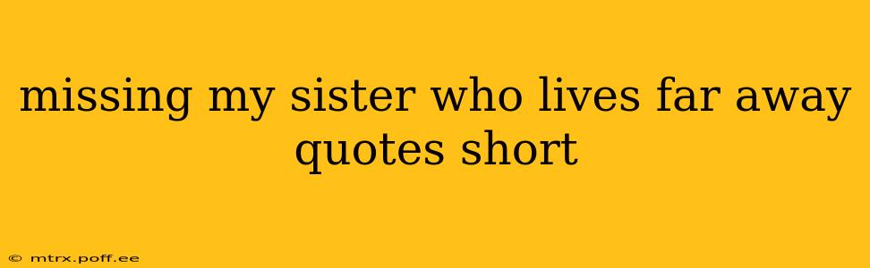 missing my sister who lives far away quotes short
