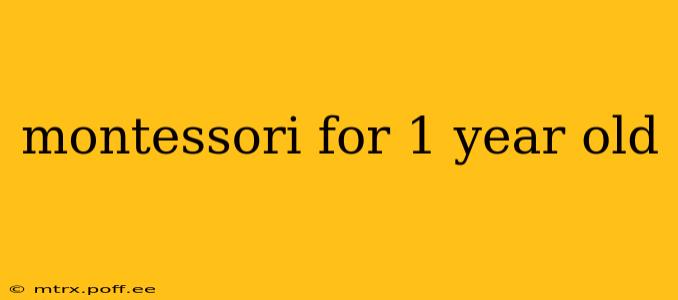 montessori for 1 year old