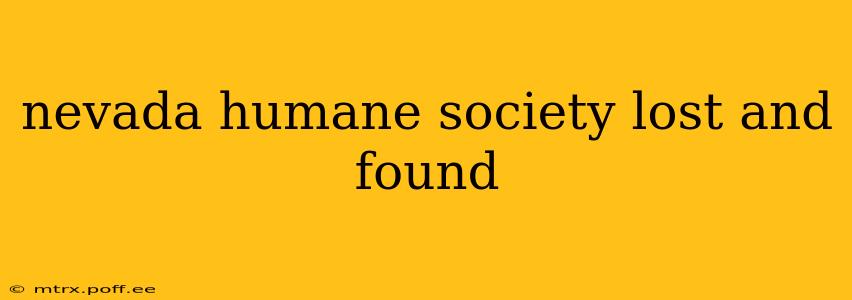 nevada humane society lost and found