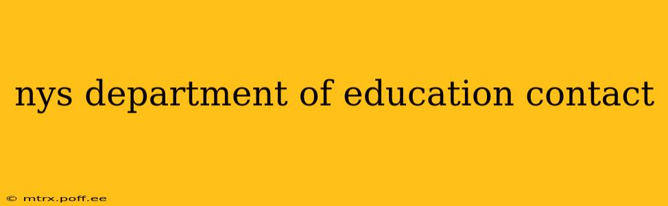 nys department of education contact