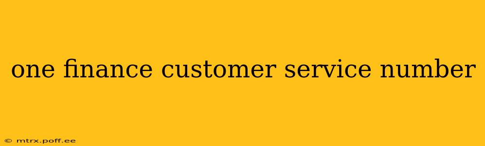 one finance customer service number