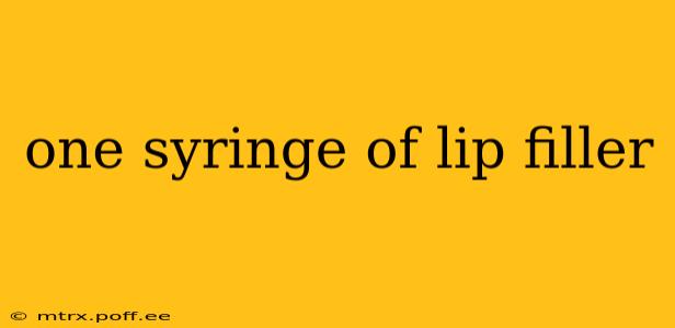 one syringe of lip filler