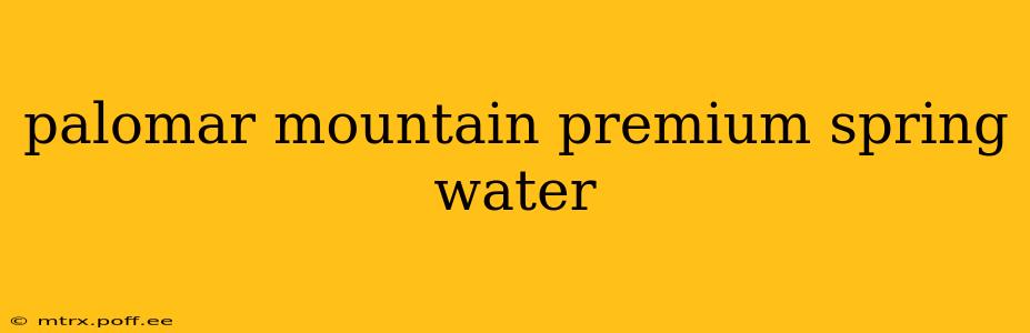palomar mountain premium spring water