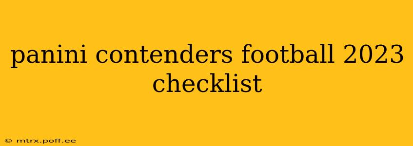 panini contenders football 2023 checklist