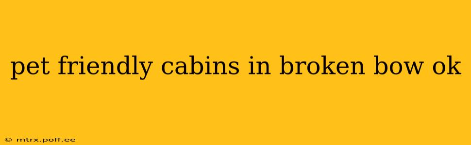 pet friendly cabins in broken bow ok