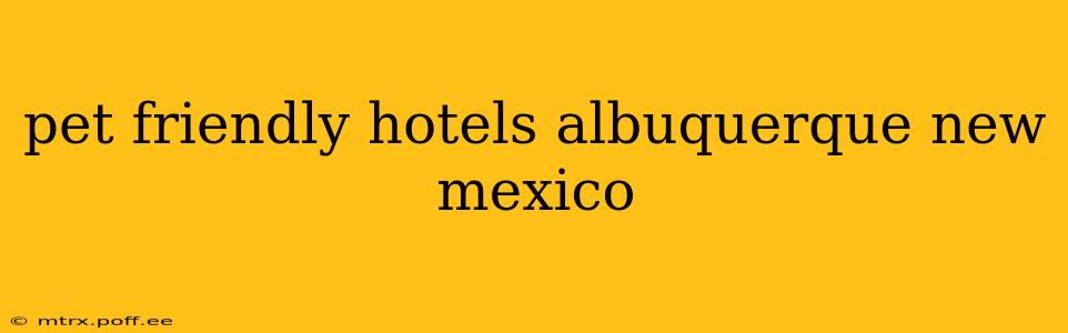 pet friendly hotels albuquerque new mexico