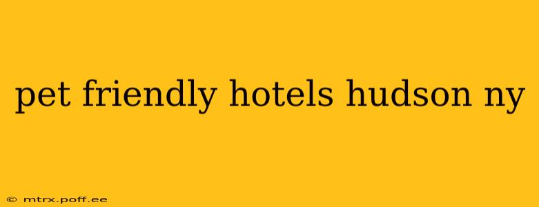 pet friendly hotels hudson ny