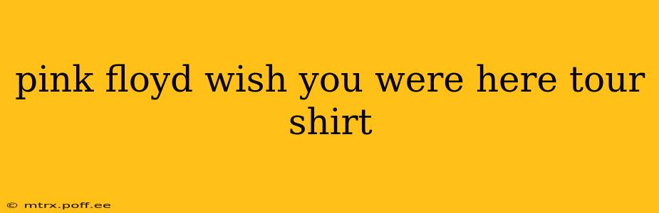 pink floyd wish you were here tour shirt