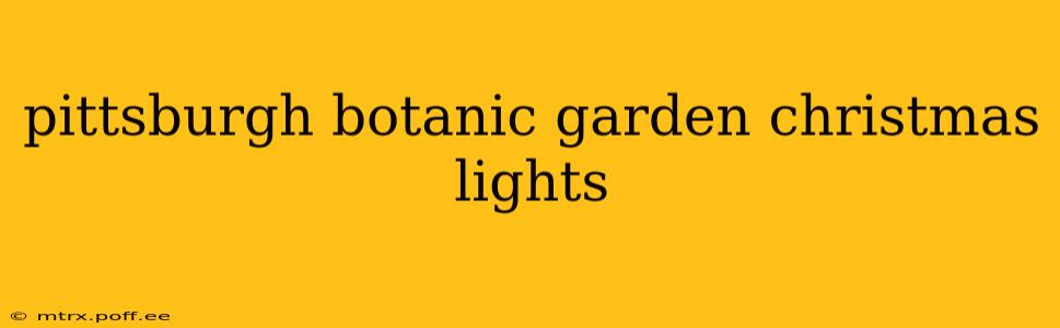 pittsburgh botanic garden christmas lights