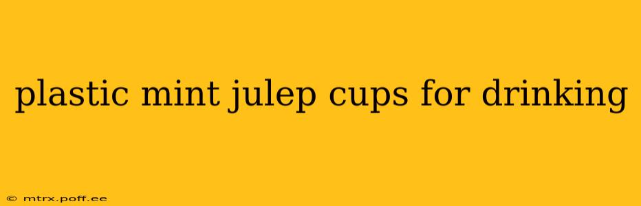 plastic mint julep cups for drinking