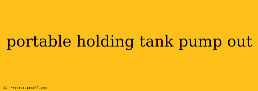 portable holding tank pump out