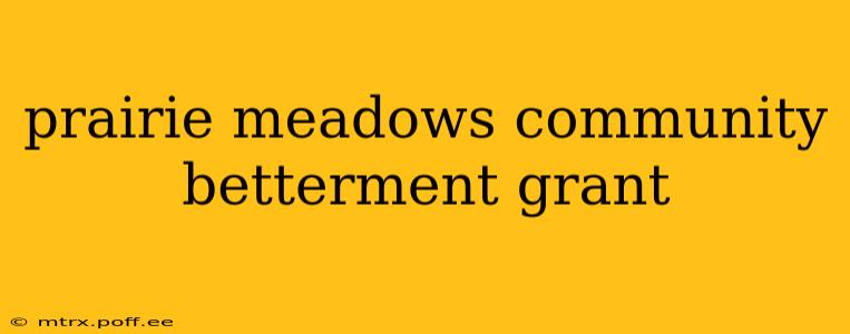 prairie meadows community betterment grant