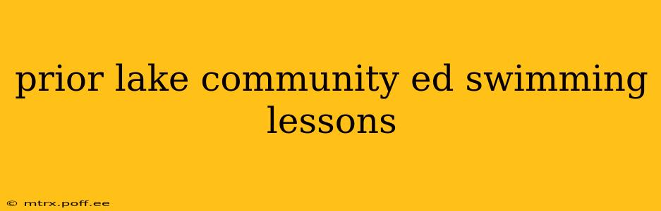prior lake community ed swimming lessons