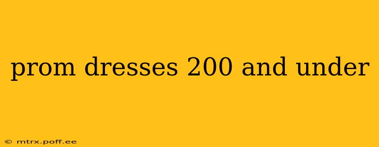 prom dresses 200 and under