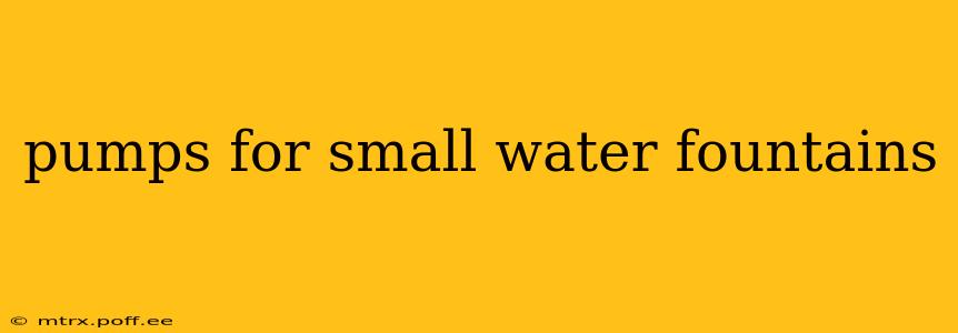 pumps for small water fountains