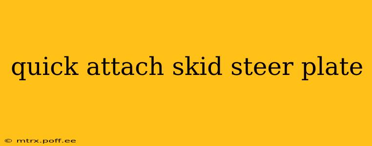 quick attach skid steer plate