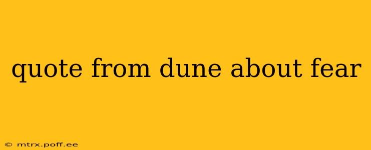 quote from dune about fear