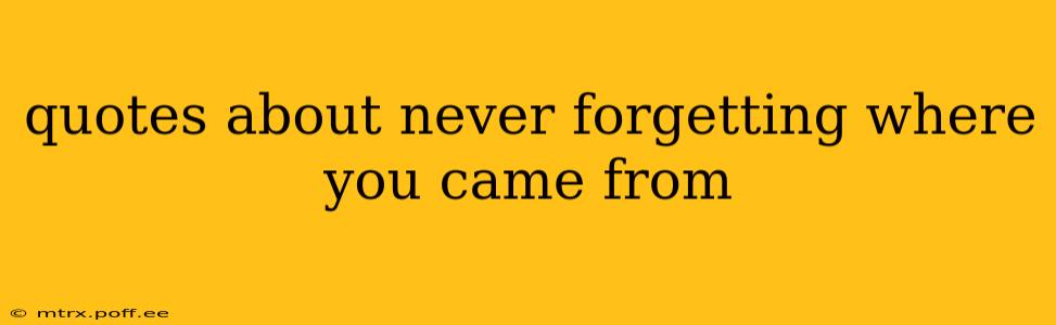 quotes about never forgetting where you came from