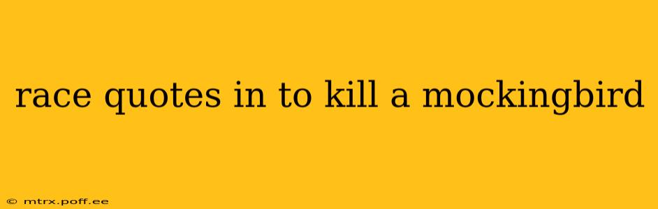 race quotes in to kill a mockingbird