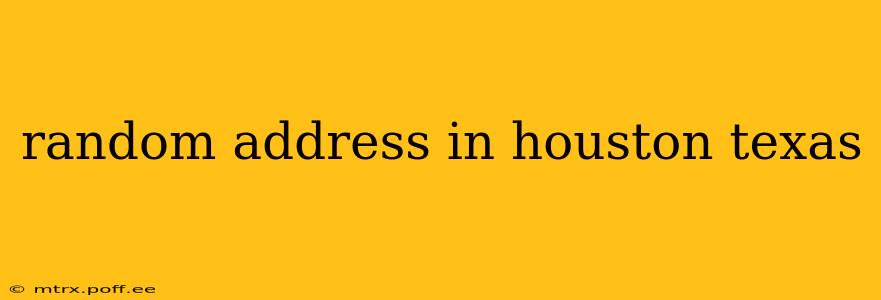 random address in houston texas