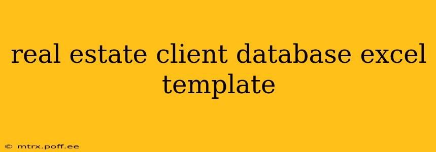 real estate client database excel template