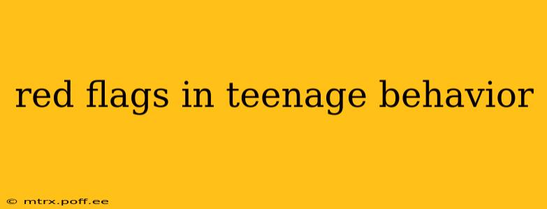 red flags in teenage behavior