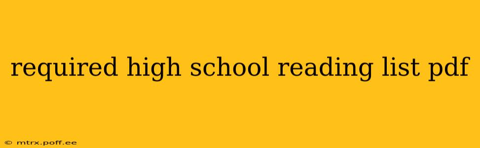 required high school reading list pdf
