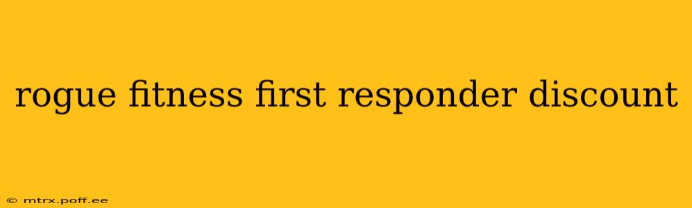 rogue fitness first responder discount