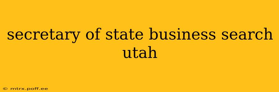 secretary of state business search utah