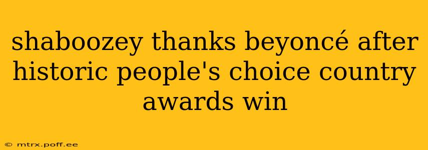 shaboozey thanks beyoncé after historic people's choice country awards win