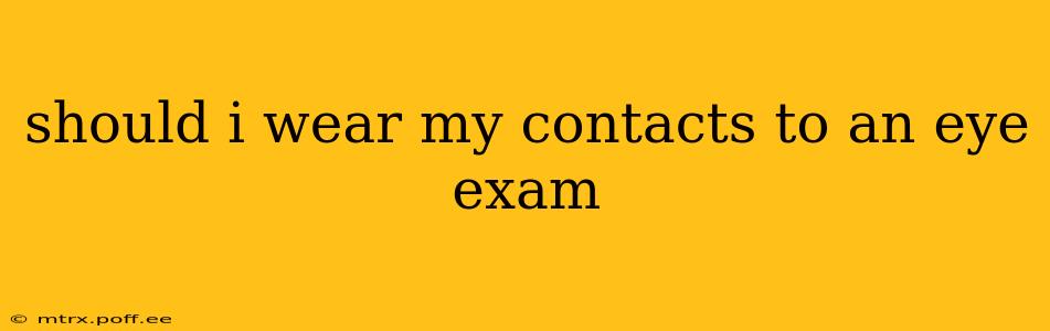 should i wear my contacts to an eye exam