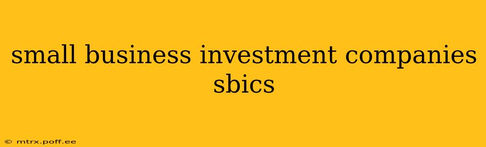 small business investment companies sbics