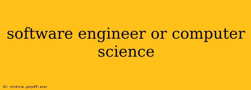 software engineer or computer science