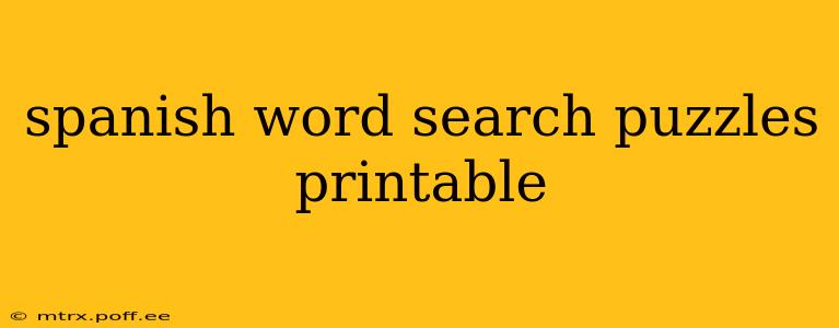 spanish word search puzzles printable