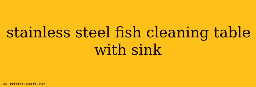 stainless steel fish cleaning table with sink