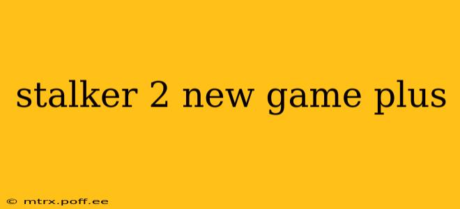 stalker 2 new game plus