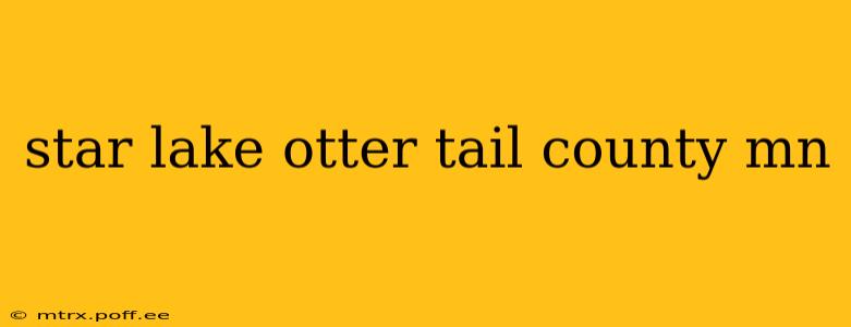 star lake otter tail county mn