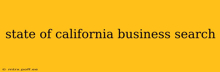 state of california business search